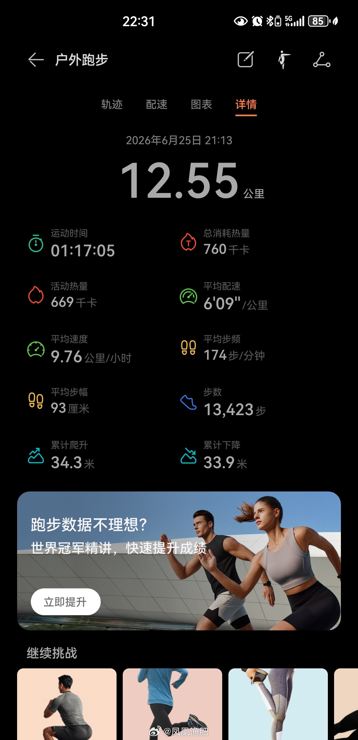 气温27度，夜跑12.55公里坚持运动打卡运动就是坚持跑步 北京