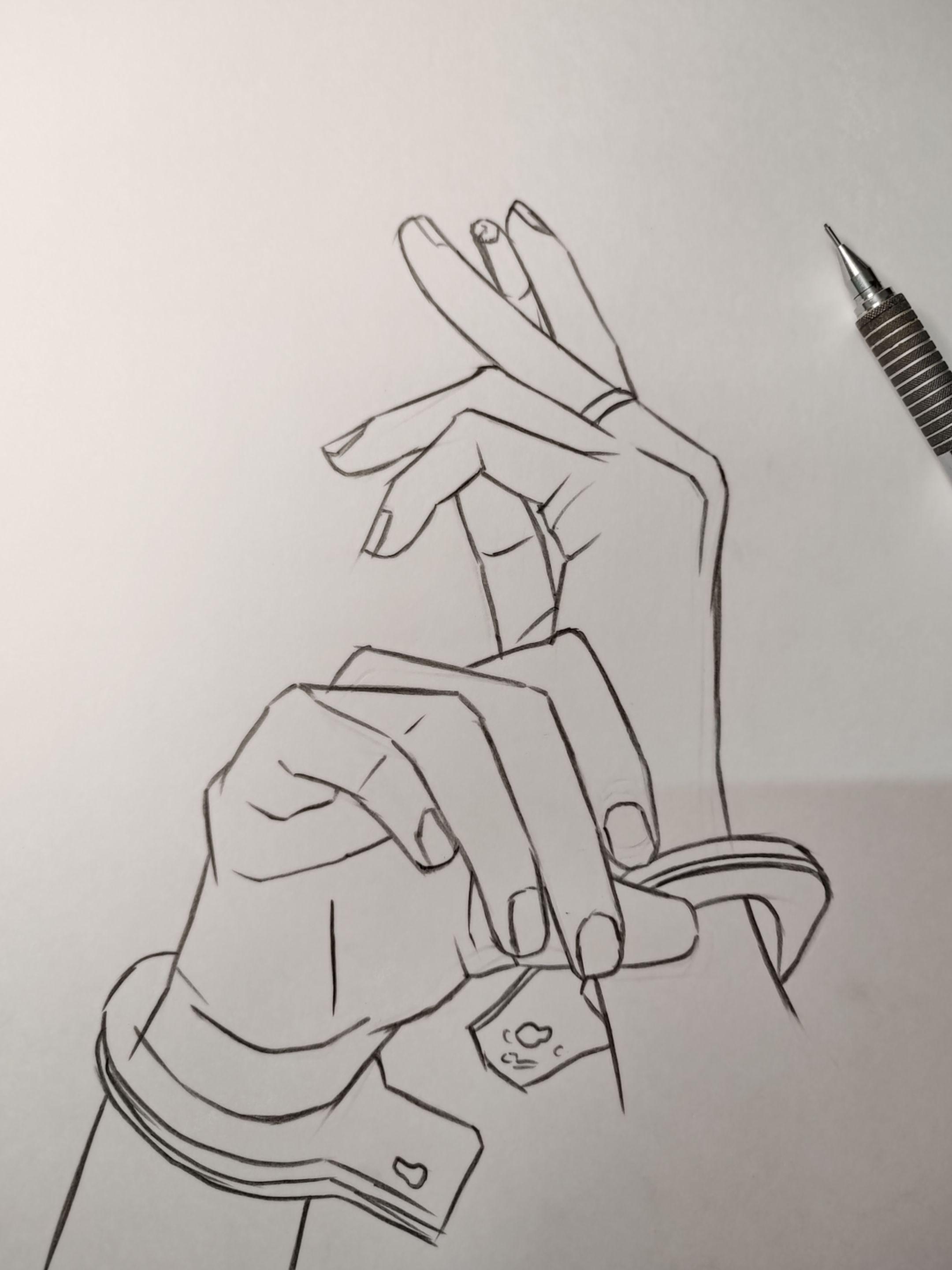 画了个你抽烟的样子… 同人绘画过程绘画工具：威思立一代马克笔