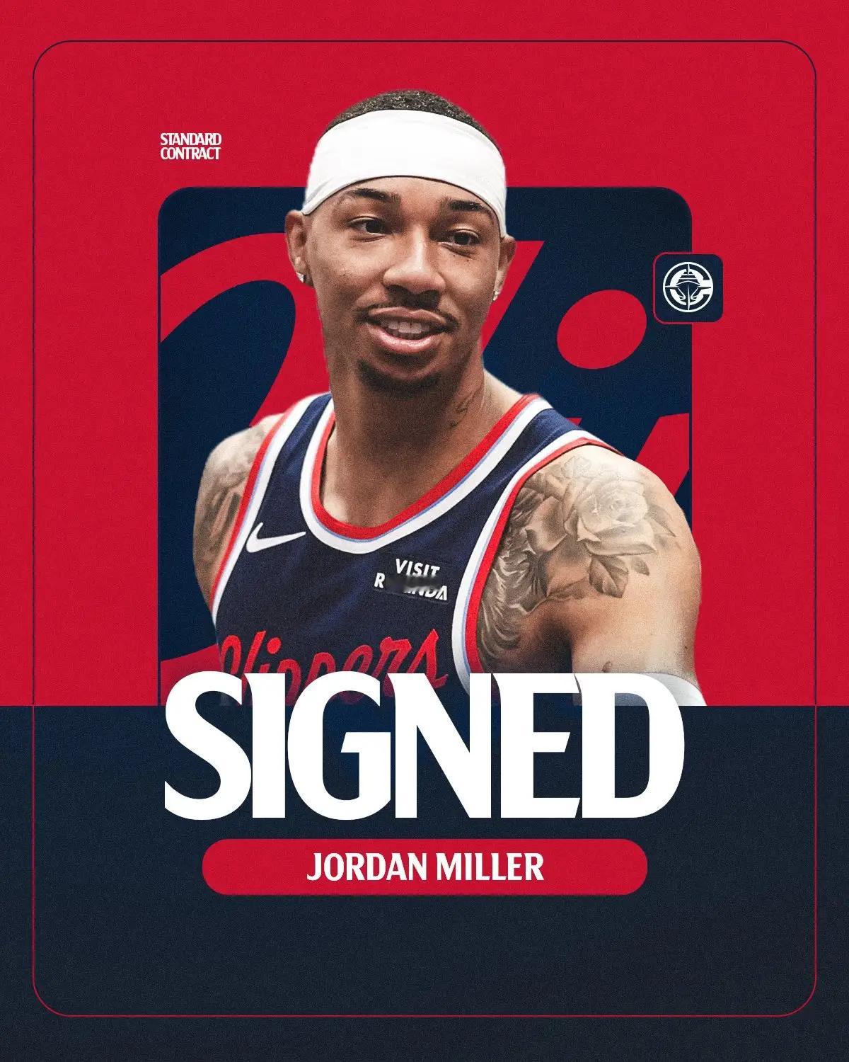 快船官方：我们已与乔丹-米勒签订了一份标准的合同。恭喜爱将转正👏 