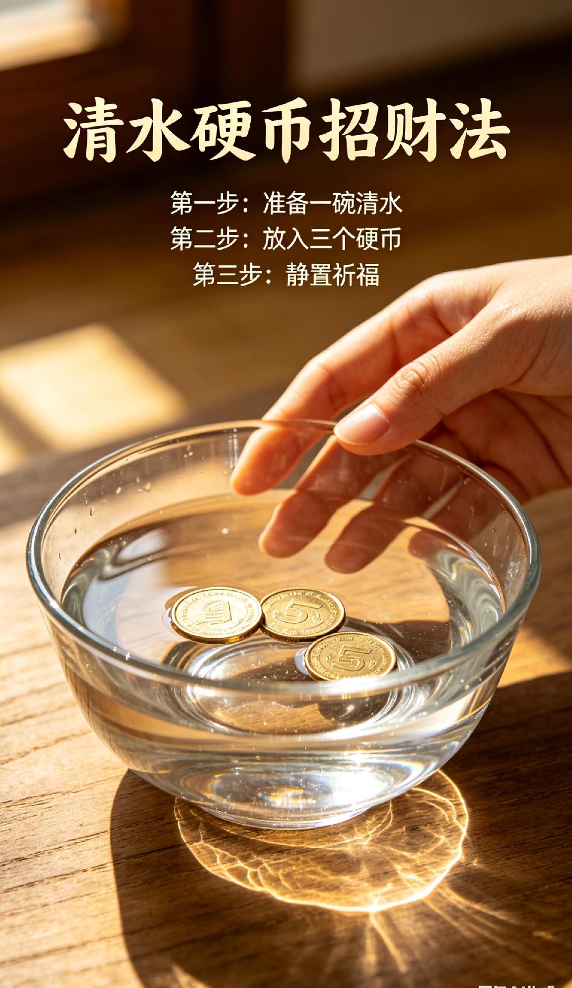 总觉得财运不顺？试试这碗清水，三个硬币就能讨个好彩头✨
 
小动作大寓意，看到就