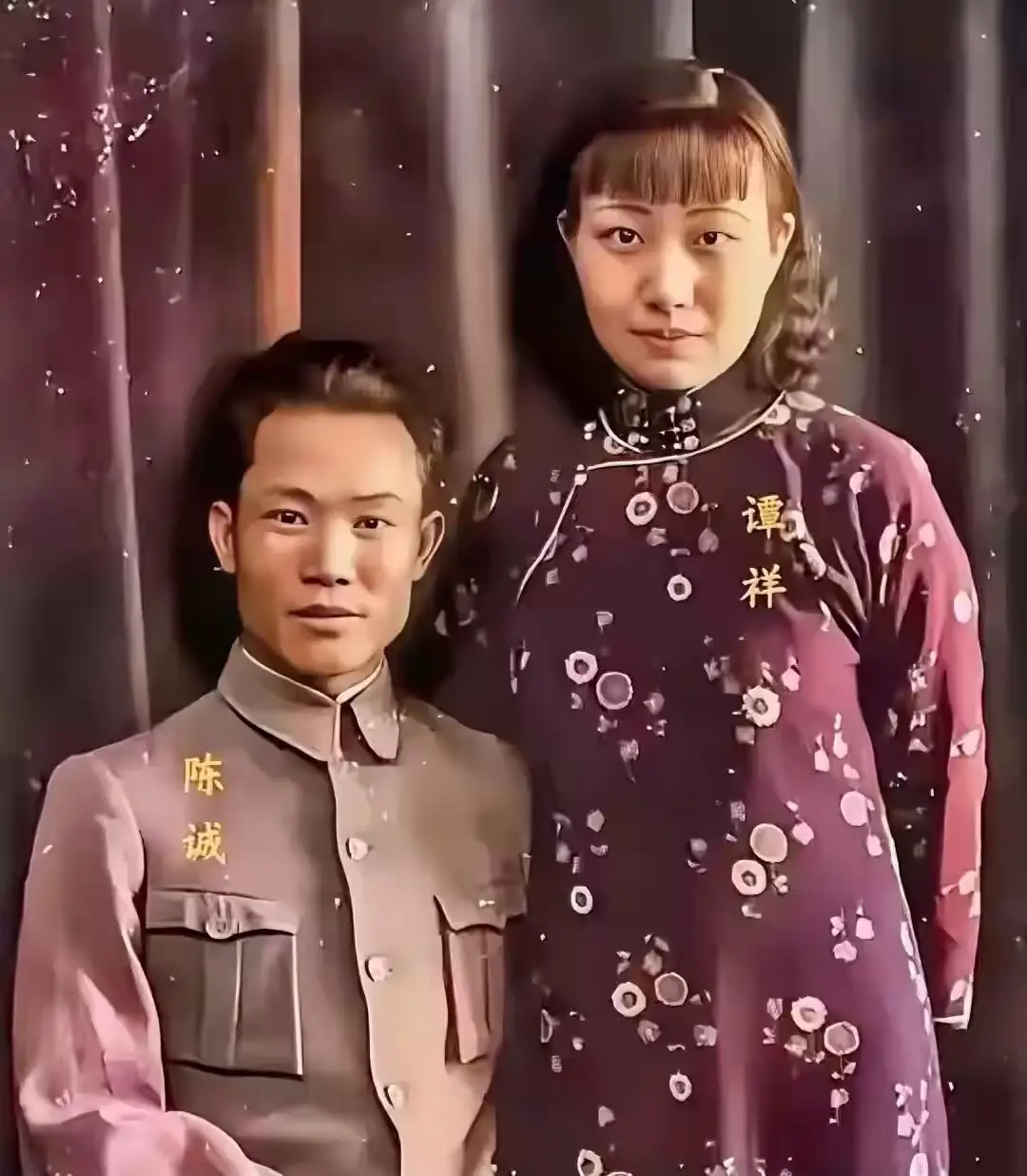 1932年，陈诚与第二任夫人谭祥新婚不久，留下了一张珍贵合影 ​​​