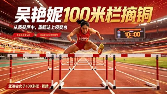 炸裂！吴艳妮100米栏摘铜，用实力狠狠打脸所有质疑
