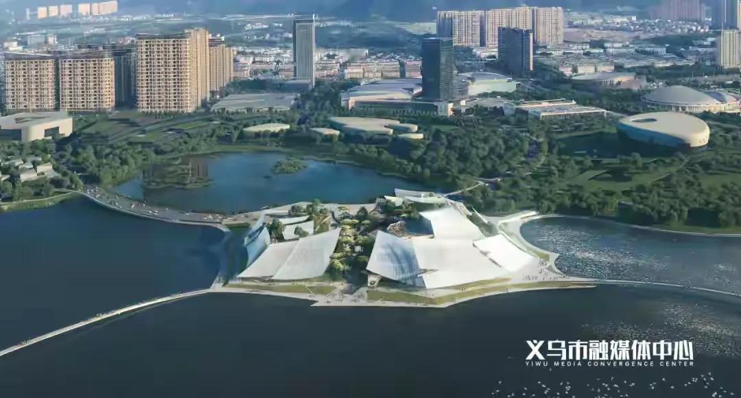 中国义乌大剧院，位于浙江省义乌市福田金融商务区对面义乌江畔，项目预计今年年底完工