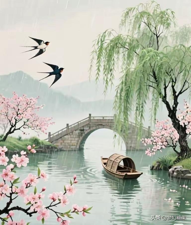 水阔鱼有气，
山高鸟无声。
横批：《鱼有气与鸟无声》