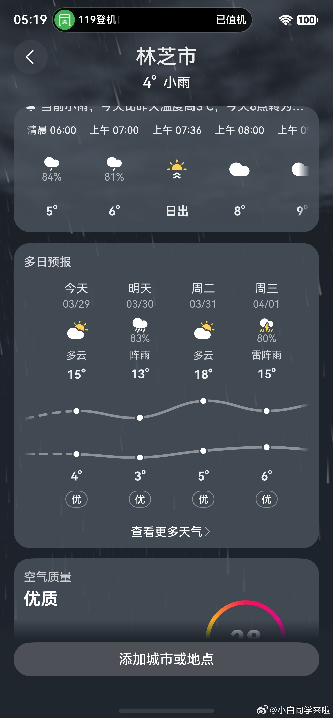 成都转机去林芝，早上准备换个薄毛衣，结果打开行李箱发现忘拿，全是短袖…… 成都·