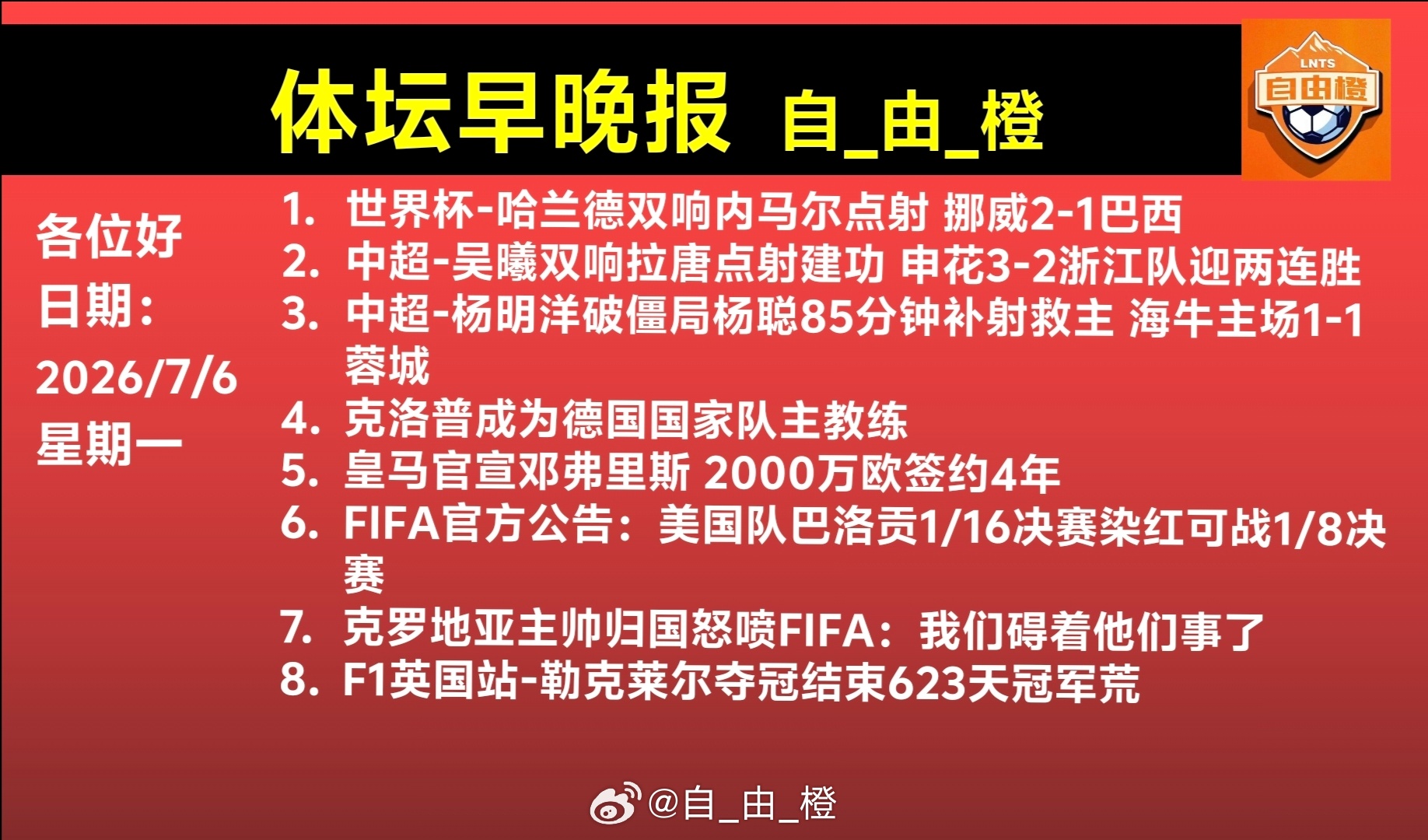 山东泰山每日橙语体坛早晚报自由橙