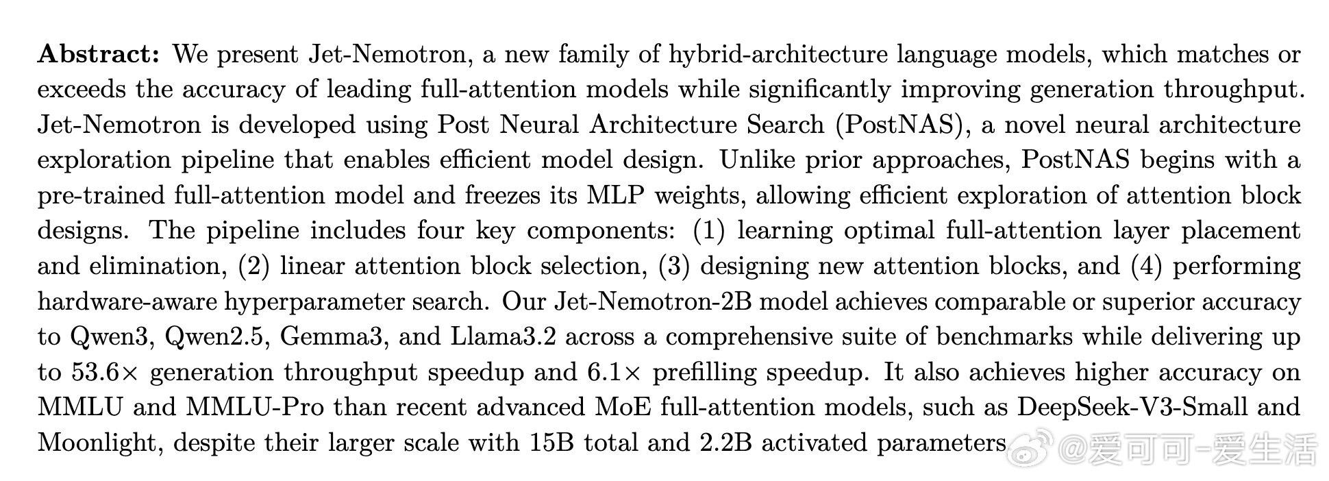 [CL]《Jet-Nemotron: Efficient Language Mo