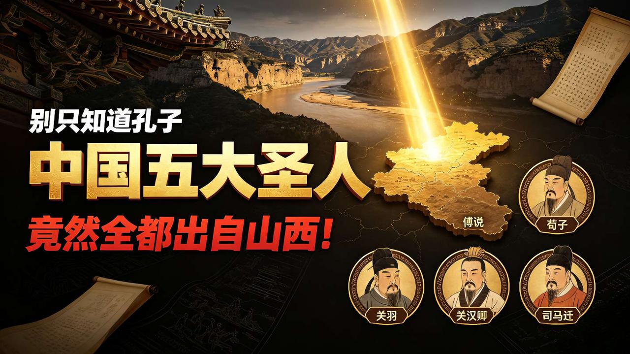 很多人只知道孔子是圣人，却不知道：中国历史五大圣人，居然全部出自山西！
 
更震