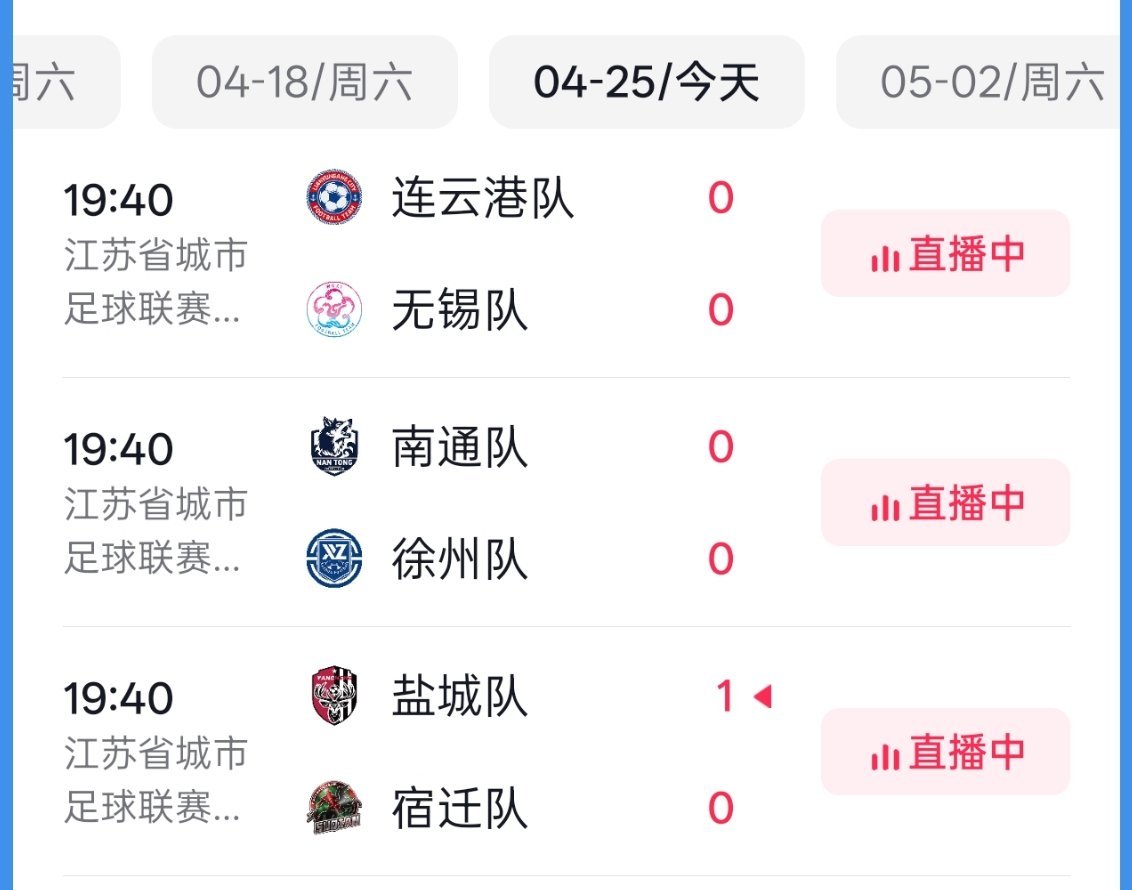 苏超第三周，目前只有一粒进球 