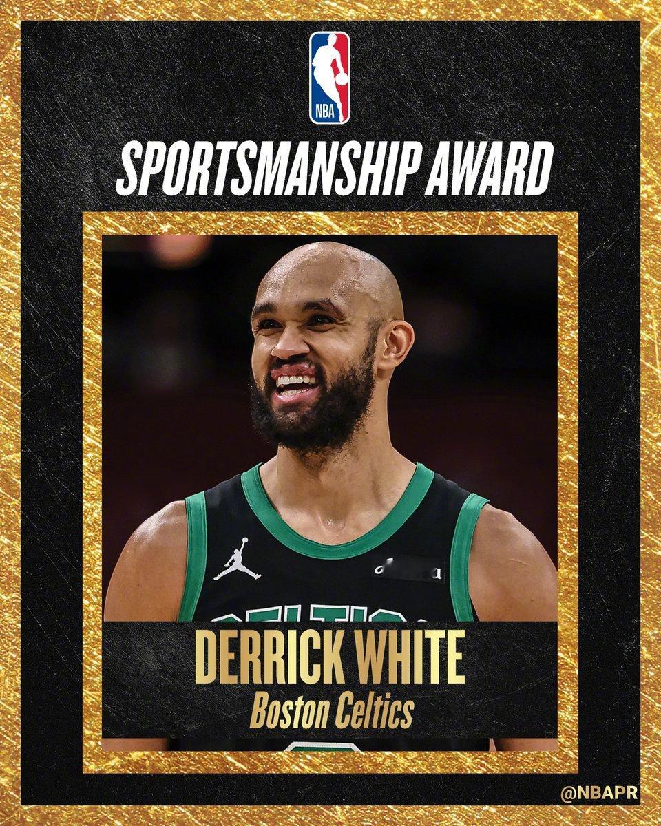 波士顿凯尔特人队后卫德里克·怀特，当选2025-26赛季NBA体育道德风尚奖得主
