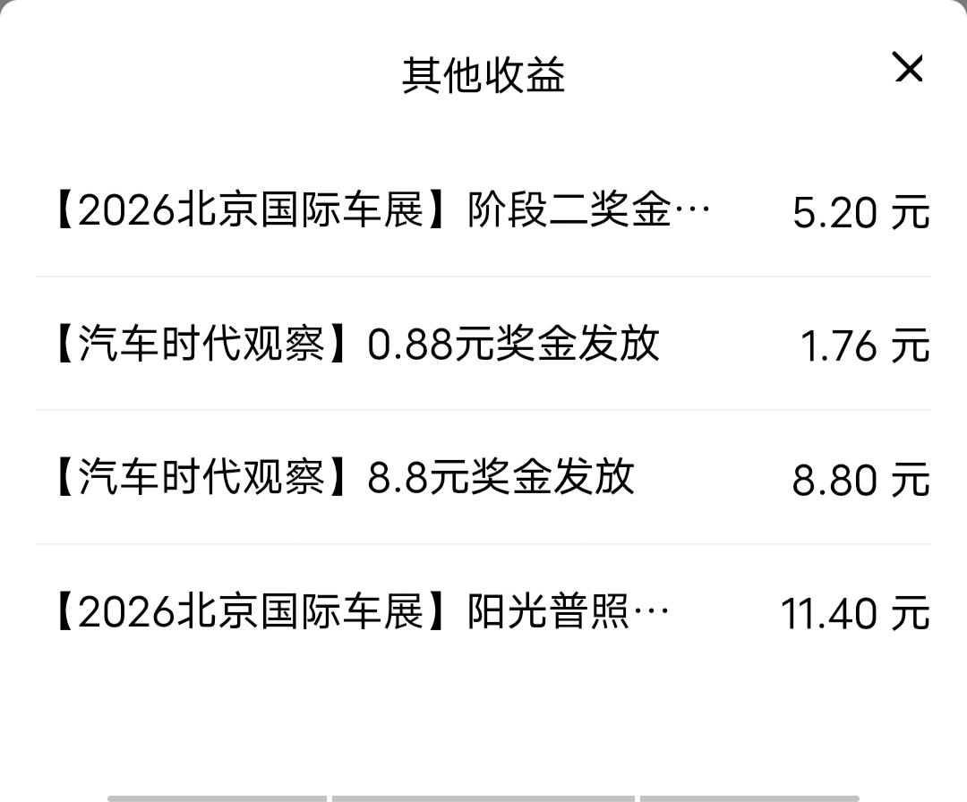 太遗憾了！我居然错失了一笔奖金！今天“汽车时代观察”发奖了，我只发了抽奖的奖金，