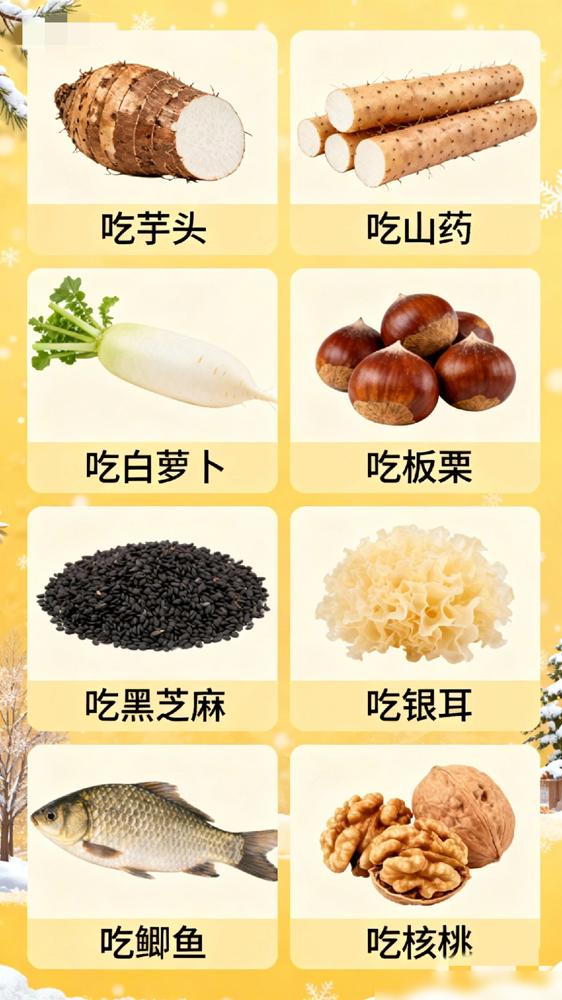 入冬管住嘴八吃。
​
冬天是藏的季节。
​
身体需要温暖滋养。
​
别乱补，吃对