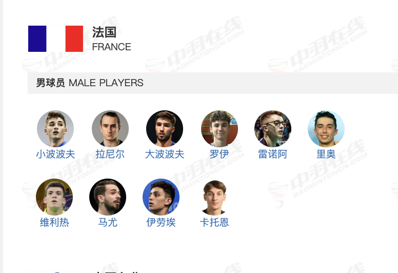法国汤杯名单：小波波夫、拉尼尔、大波波夫、罗伊；雷诺阿、里奥、维利热、马尤、伊劳