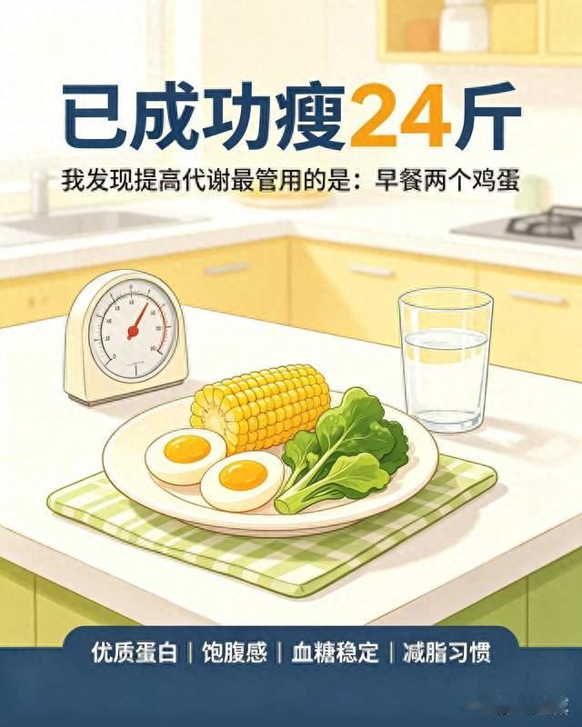 已成功瘦24斤，我发现提高代谢最管用的是：早餐两个鸡蛋！