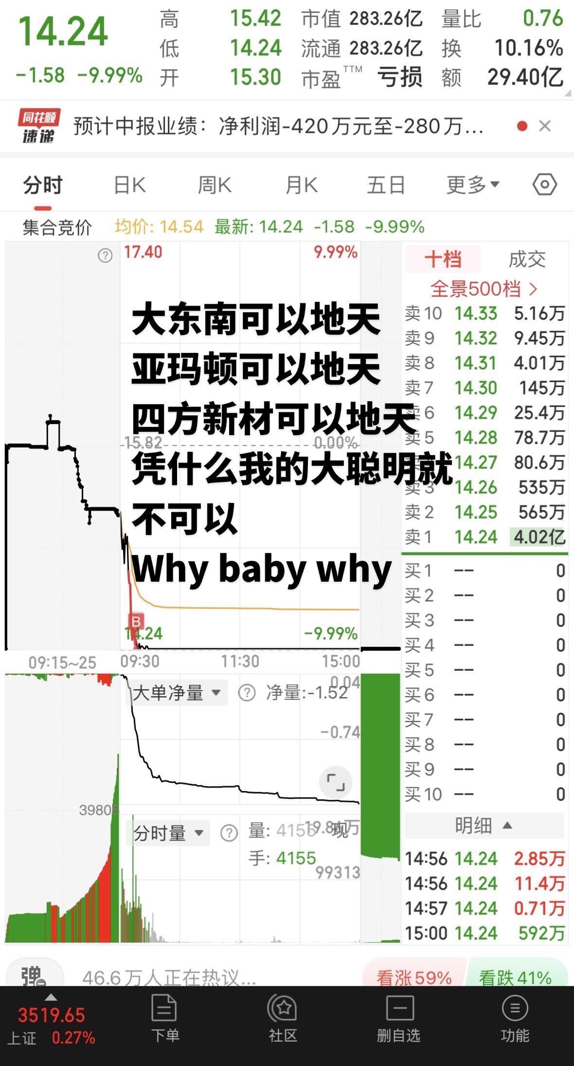 肯恰那～大盘3519了，大金融怎么倒了，回答我