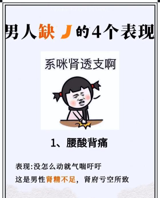 肾气虚的典型表现，对照自查