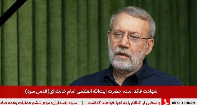 伊朗最高国家安全委员会秘书、最高领袖顾问拉里贾尼发表了电视讲话，说临时领导委员会