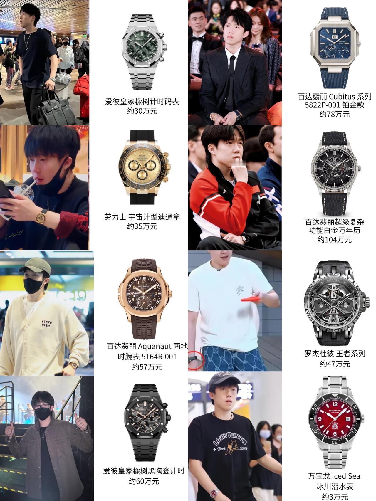 王楚钦到底有多少表，这资产够普通人一辈子也赚不到，头哥真舍得花钱买表！
钟爱自己