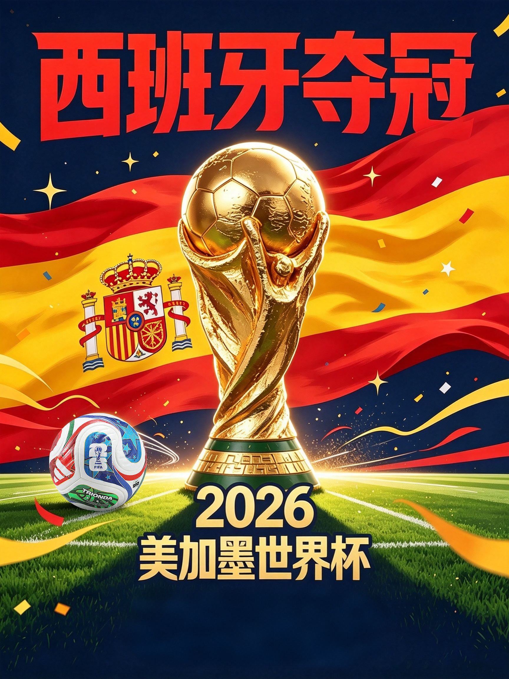 世界杯 西班牙2026美加墨世界杯足球赛冠军！！！ 