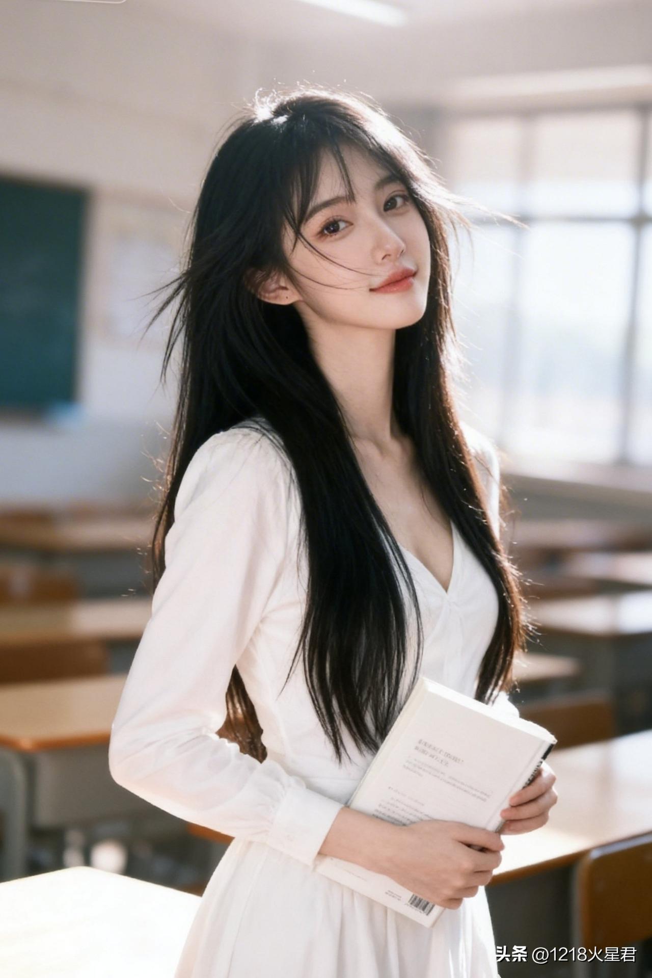 什么样的女性最有魅力? 阳光洒进教室，少女手捧书本，微笑如春风。