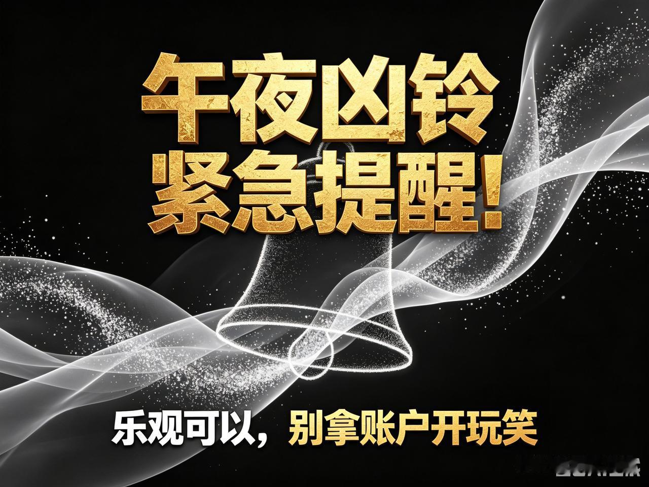 都醒了吗？
个别网友看大盘太乐观，根本不顾风险！
这条我必须现在发，午夜凶铃式提
