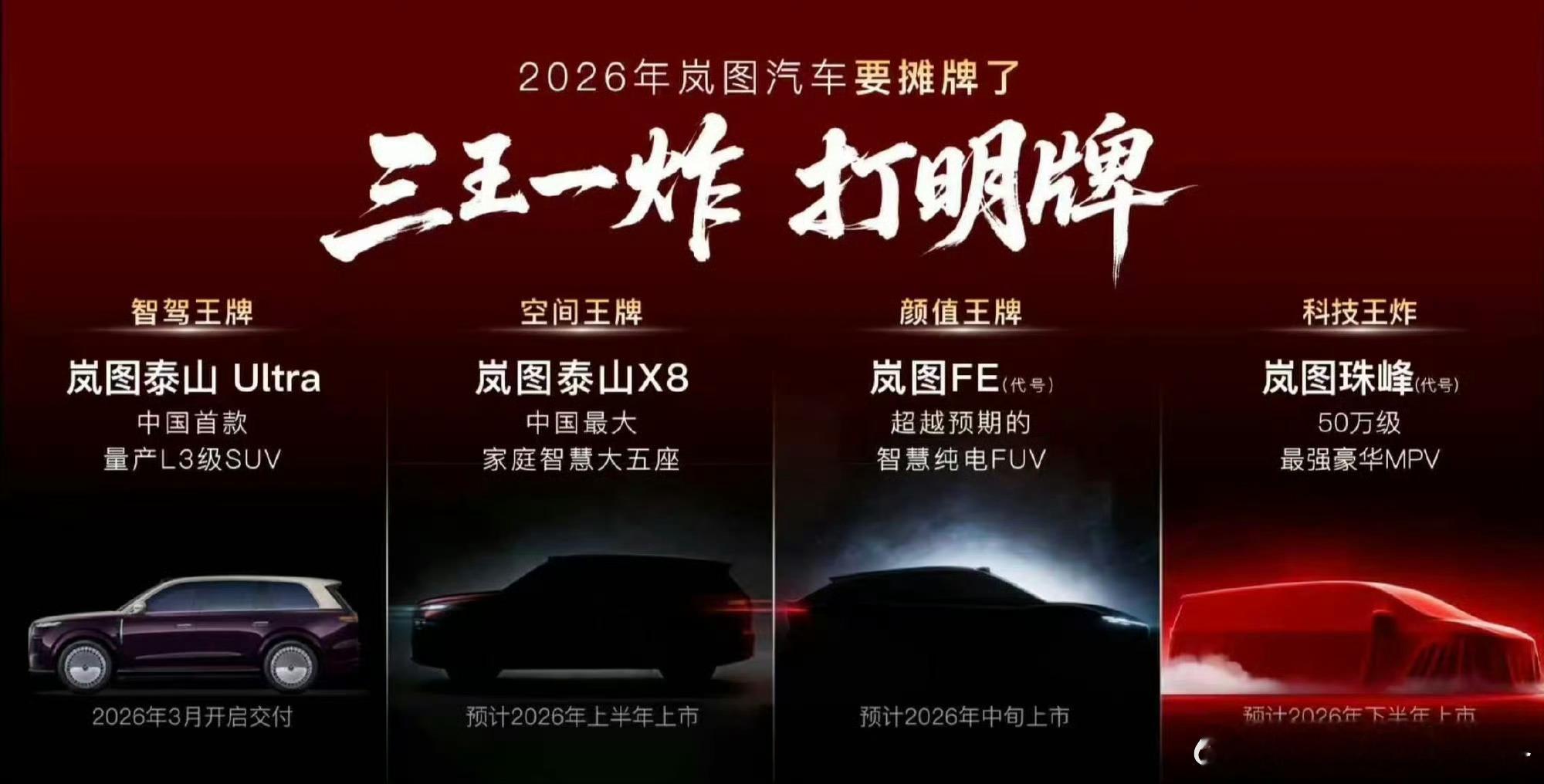 岚图汽车2026年的核心产品战略“三王一炸”，直接明牌！这一计划是岚图在2025