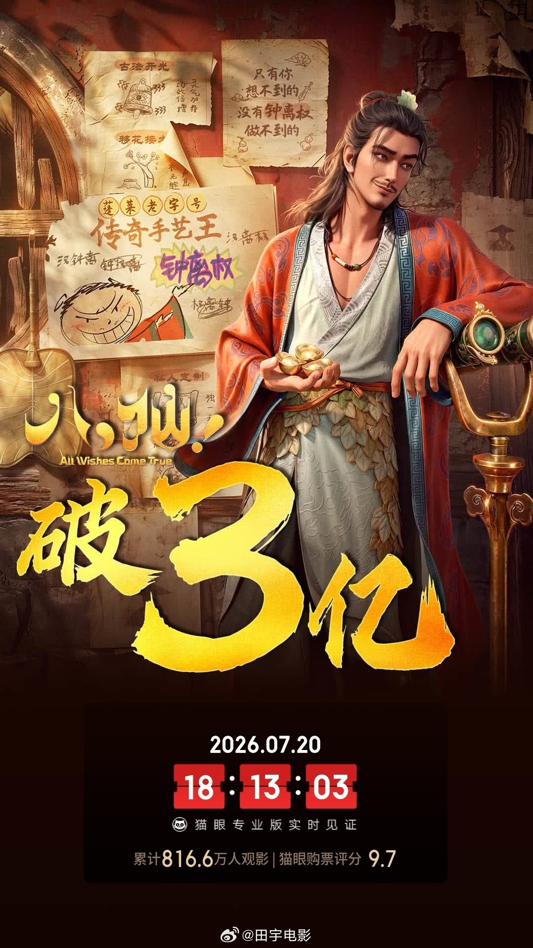 八仙票房破3亿3天3亿，《八仙！》票房口碑双丰收，是今年暑假档的黑马爆款动画电影