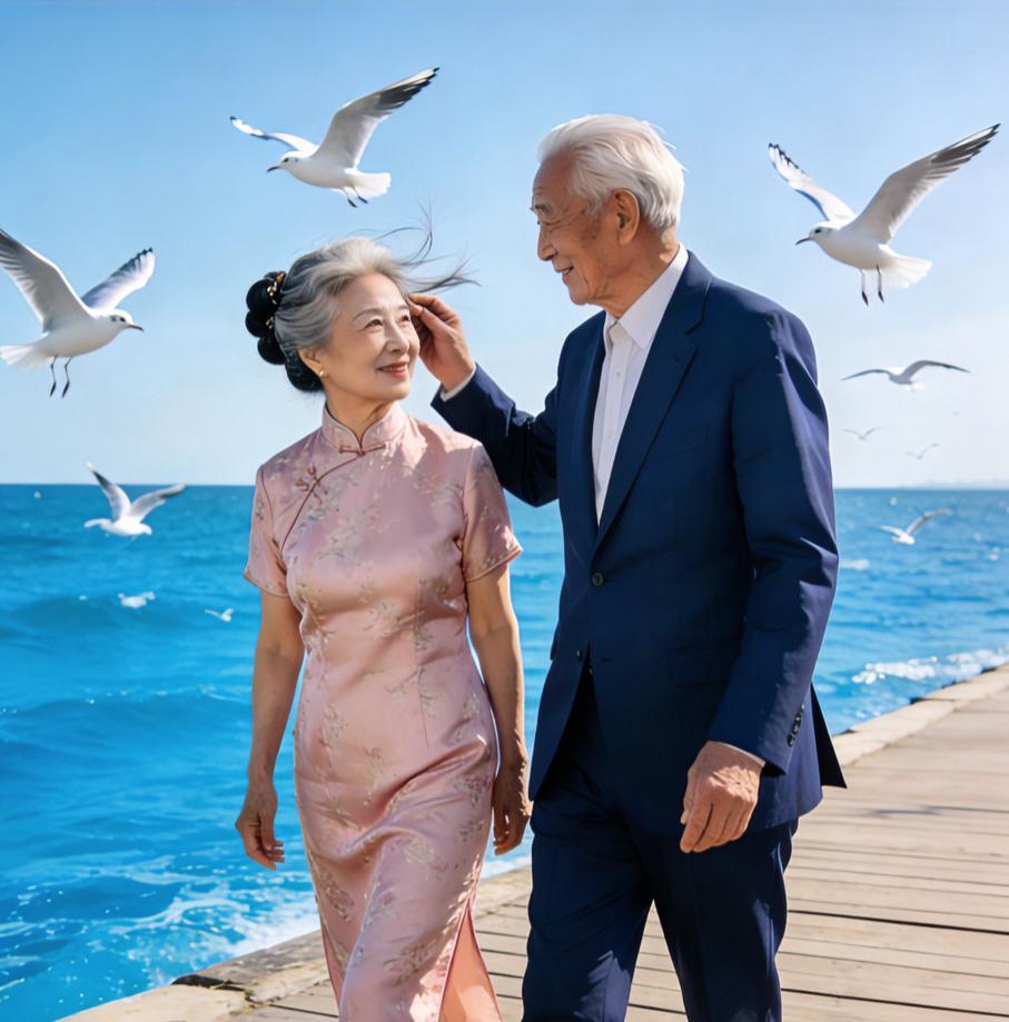 我发现，黄昏恋，是老房子着了火，烧得热烈，也烧得坦荡。

最近我们小区有位80岁