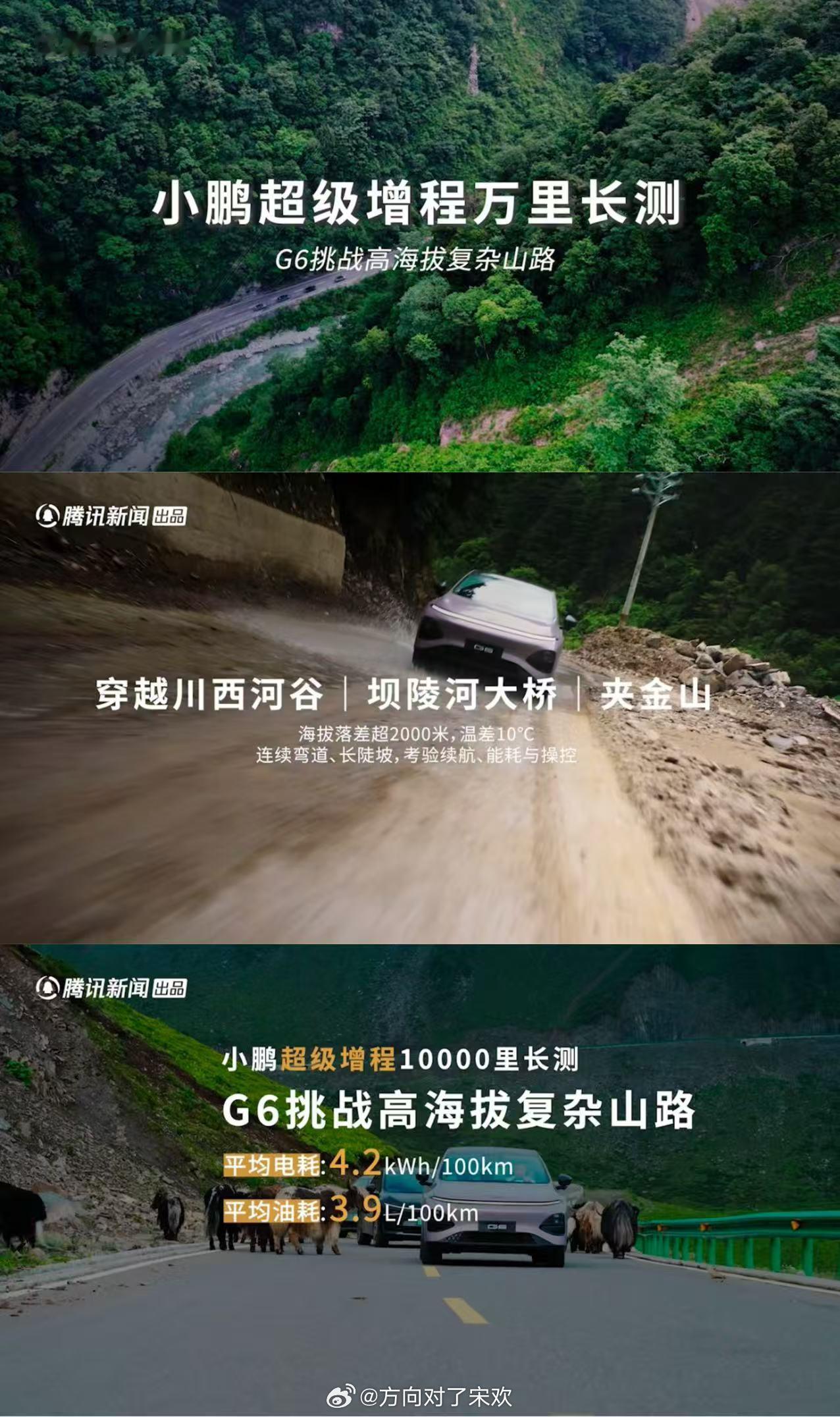 小鹏G6万里长测跑山百公里电耗低至4.2度小鹏超级增程开启万里长测小鹏G6超级增