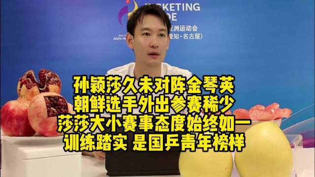 刘丁硕：孙颖莎很久没和金琴英交手，朝鲜选手外出参赛很少，碰面机会难得。金琴英和佳佳海绵一样，但左右手