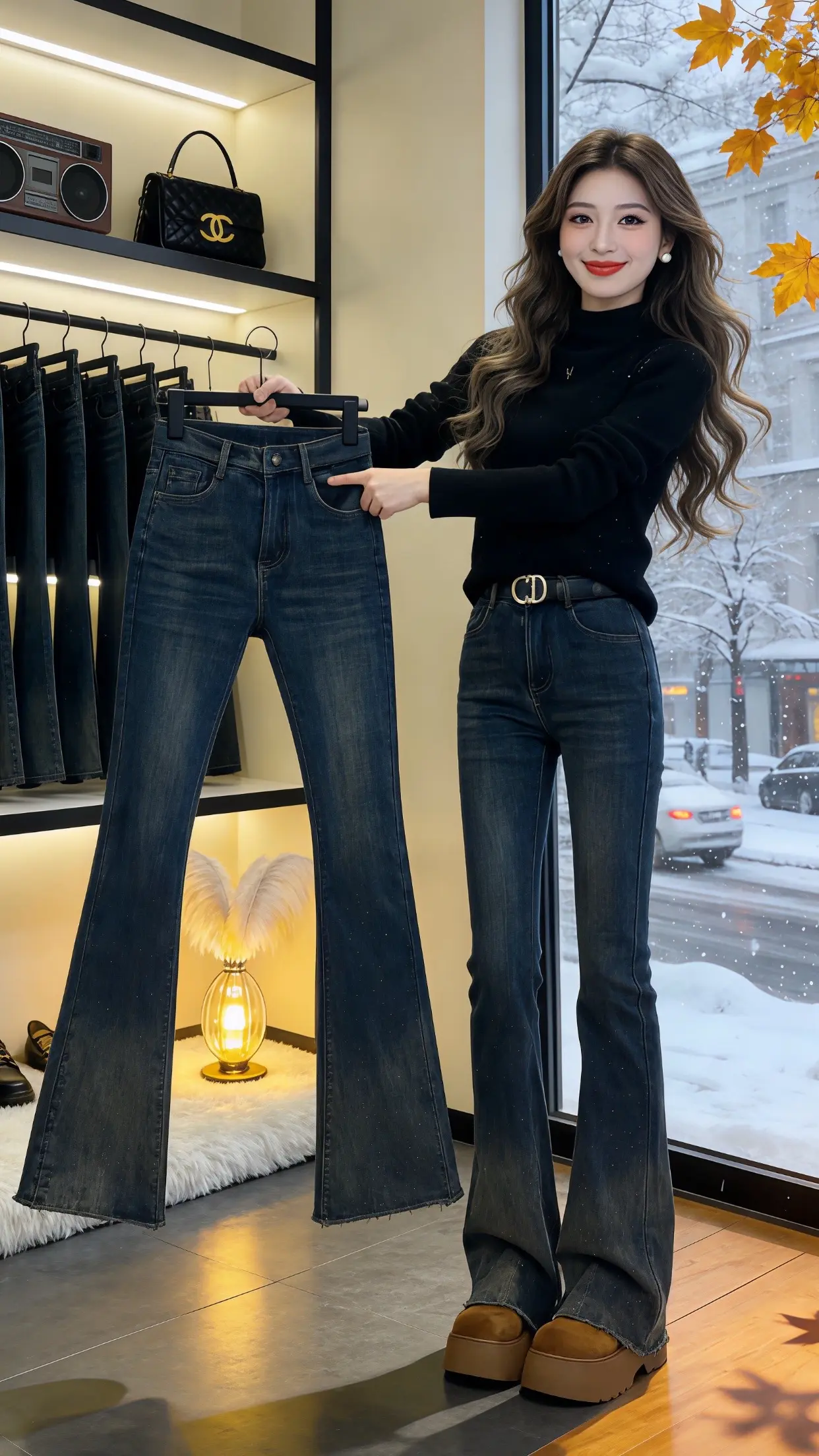 春款上新 穿出自己的风格 微喇牛仔裤 过年氛围提前搞起来了 谁穿谁好看