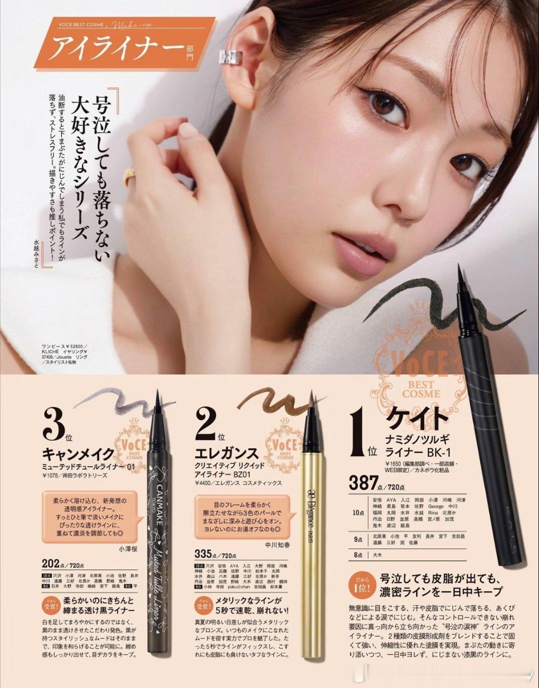 日杂 VoCE｜2026年上半年眼线笔榜单！眼线笔部门No.1：KATE！想不到