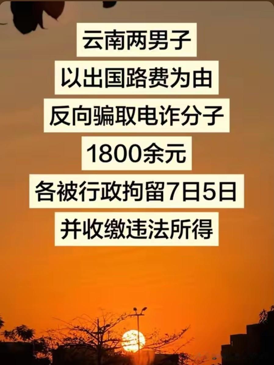 我就想知道是谁报的警？莫非是电诈分子报的警？
按道理说这不是为民除害吗，不表扬也