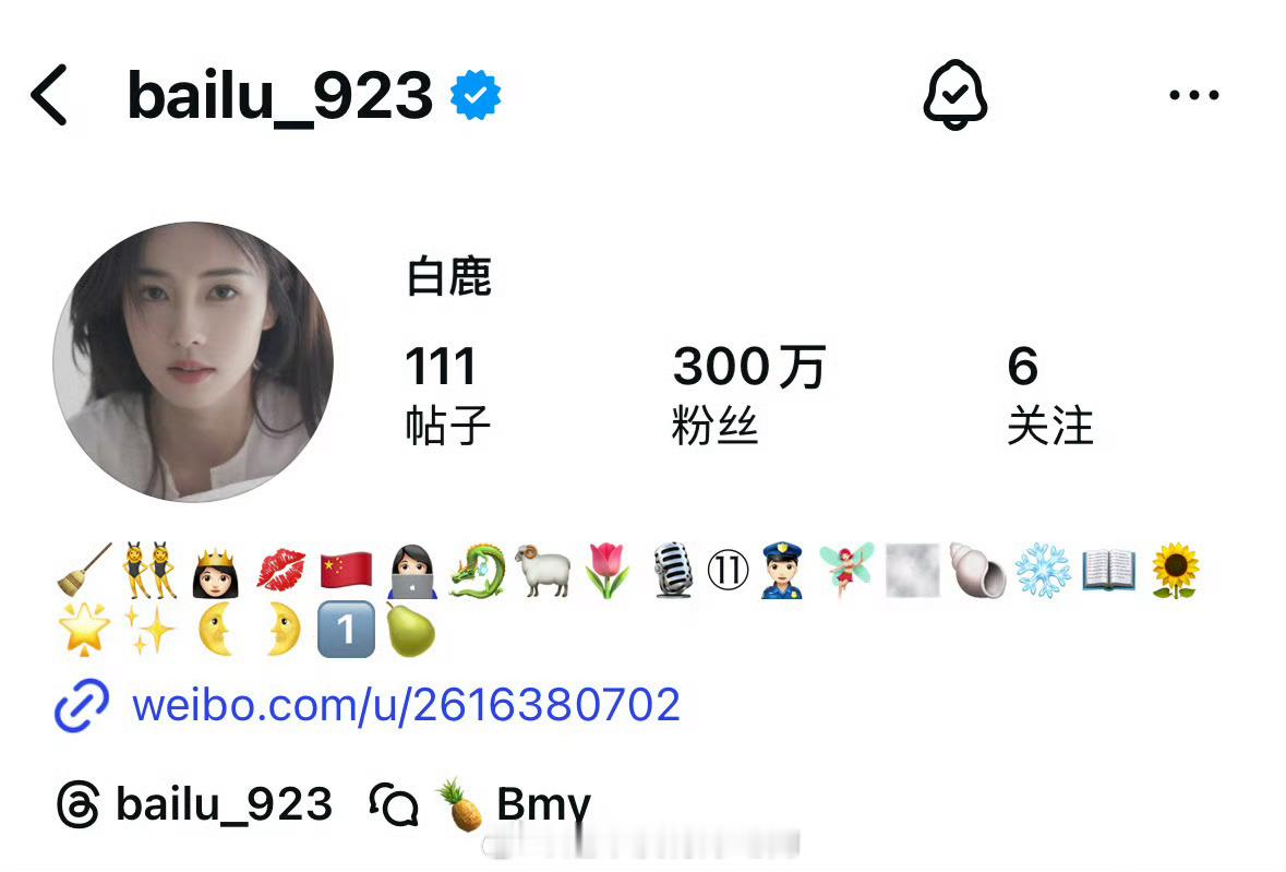 恭喜白鹿ins粉丝300万达成鹿儿有效播剧有效吸粉，又很会营业海外粉丝爱看，继续