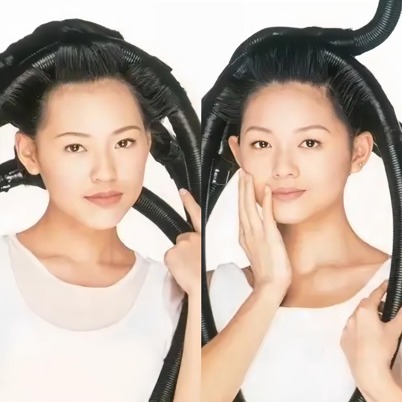 看大小S这几组早期的合影写真，不得不承认，这个时期的小S，不管是五官还是脸型，确