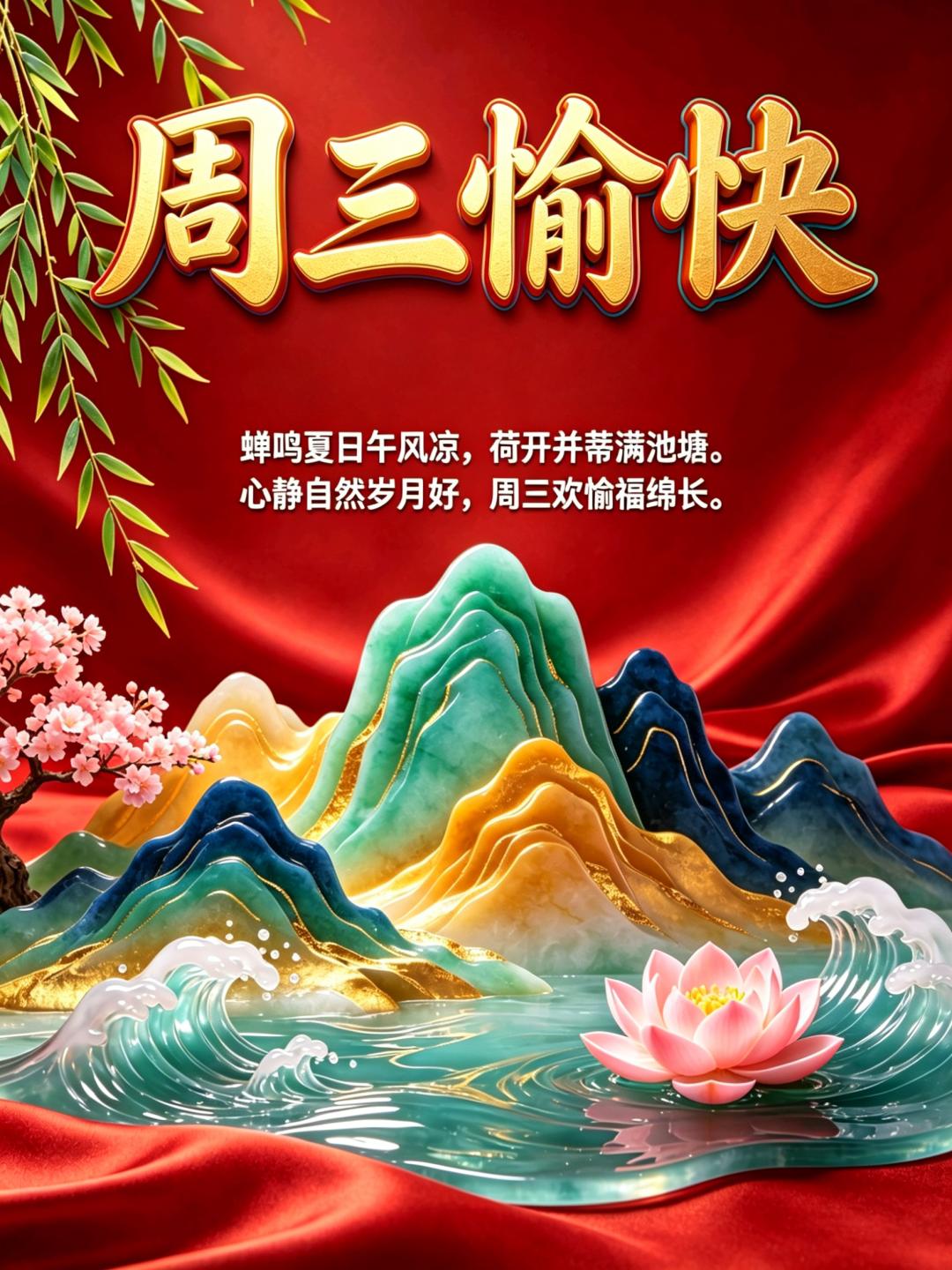 🙏💪周三早安！一句清晨的问候，像一颗清甜的糖，润了心扉，暖了时光。愿你的每一