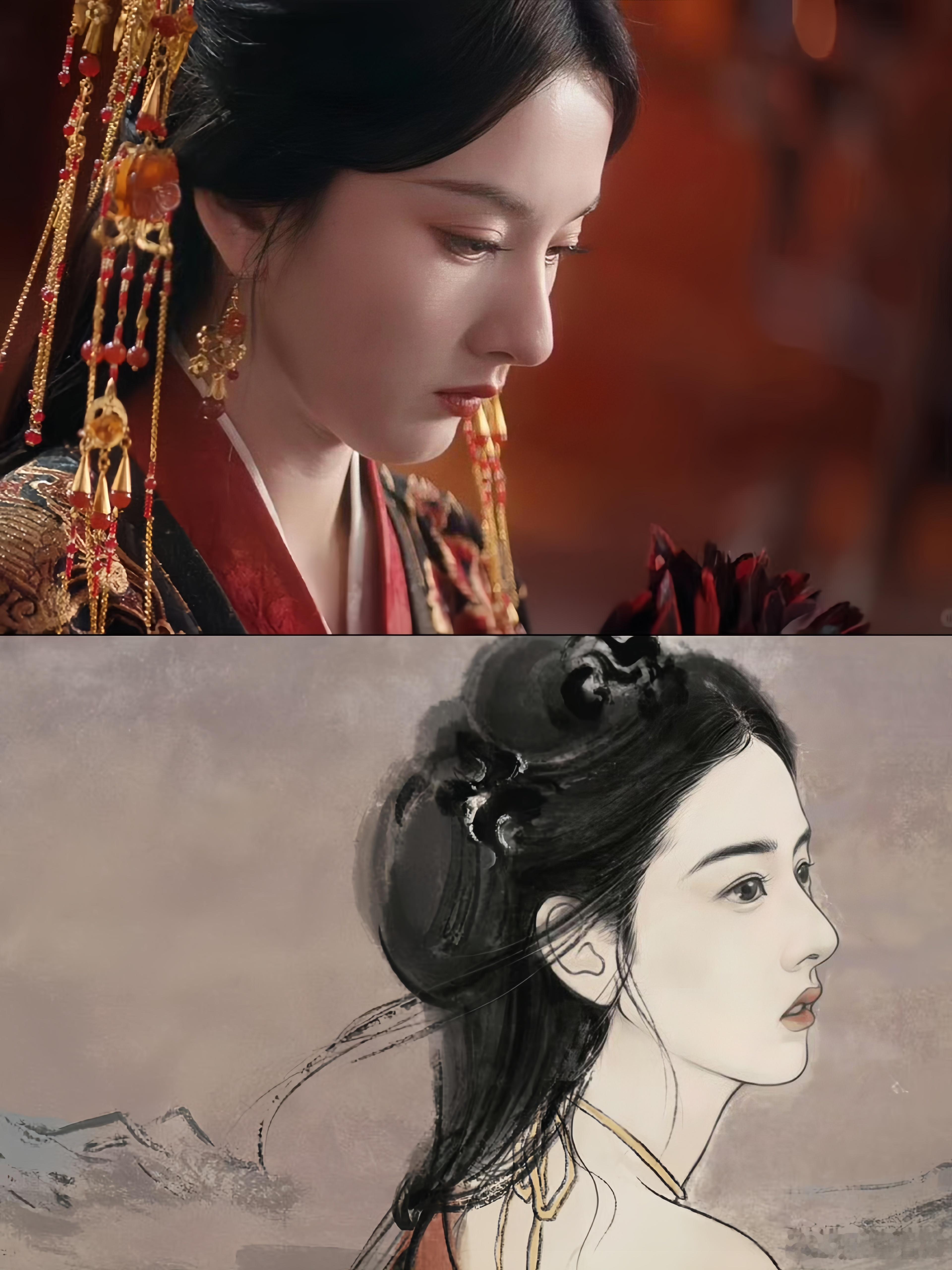原来《折腰》中小乔画像的原图是这样的，难怪魏劭会那么生气。 ​​​