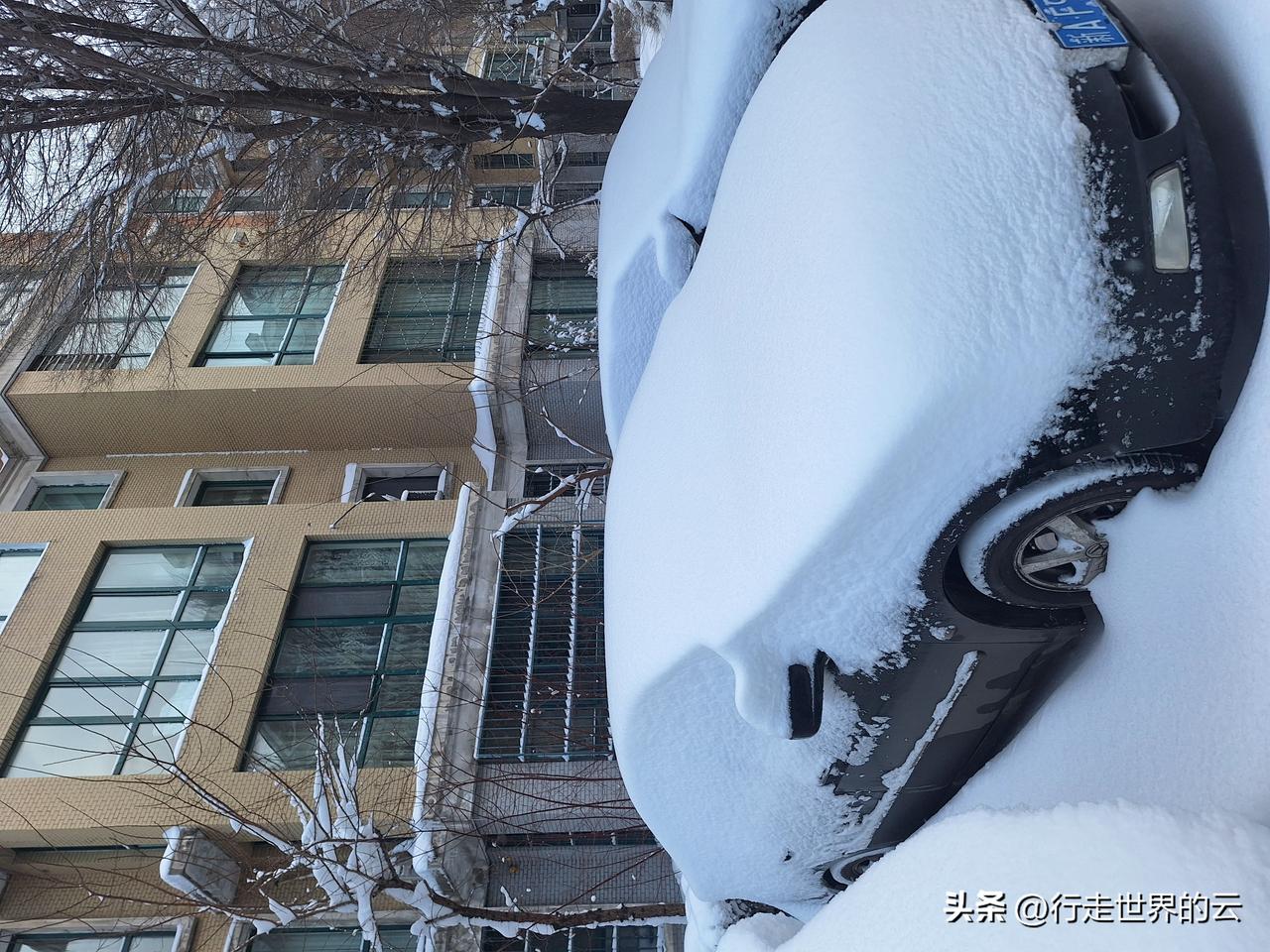 暴雪后的乌市，早上很多人都从雪里把车刨出来，平均积雪目测约20厘米，风吹雪落集中