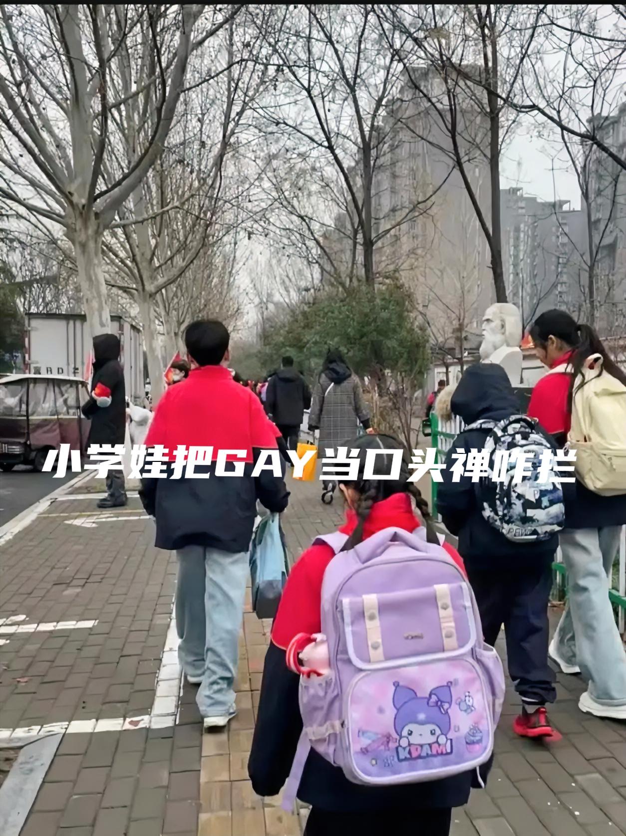 昨天接娃放学，听见几个三年级孩子喊“谁输谁是GAY”，我家娃跟着起哄，可他连这词