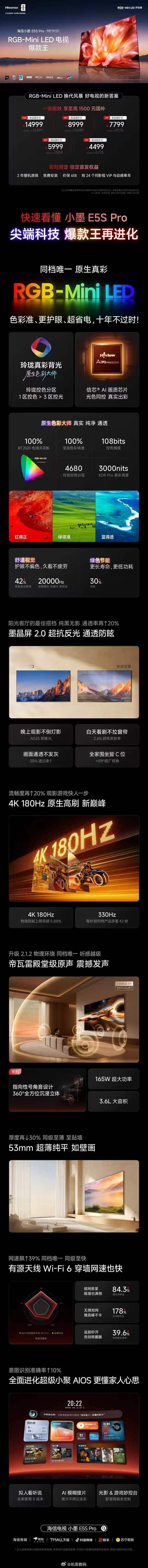 海信小墨E5SPro RGB-MiniLED+信芯+墨晶屏 2.0现在预约保价6