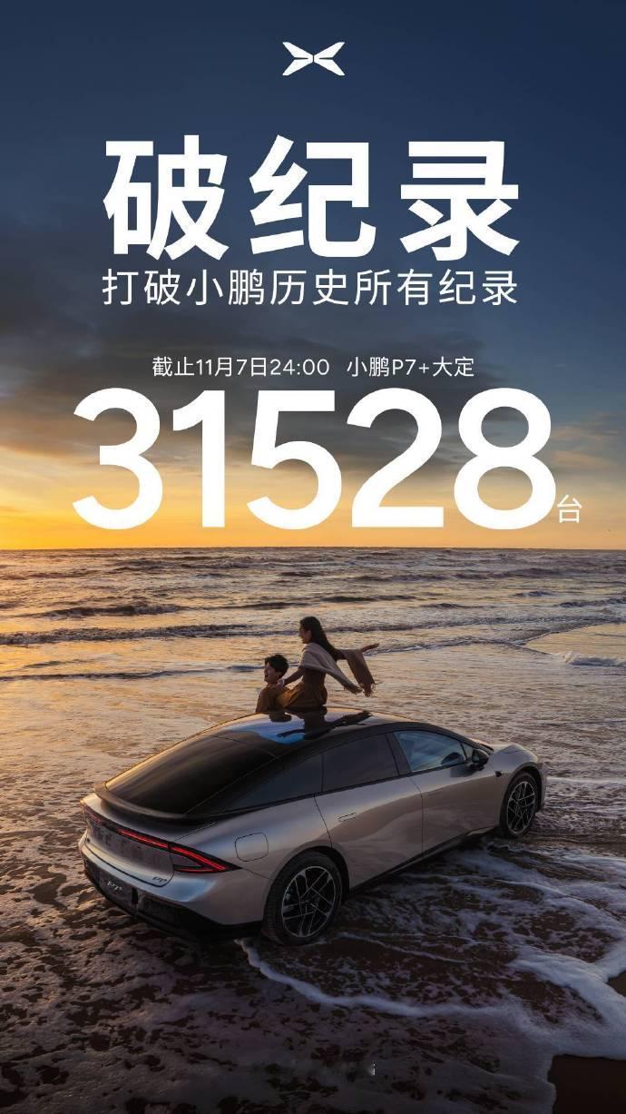 小鹏变大鹏？小鹏P7+首日大定量近4万破历史纪录，性价比能超越小米SU7吗？
昨