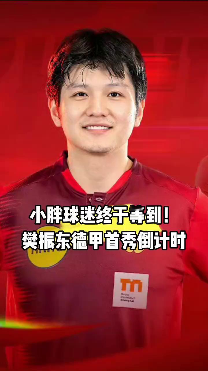 小胖球迷终于等到！樊振东德甲首秀倒计时。
喜欢小胖的球迷总算盼来了好消息，樊振东