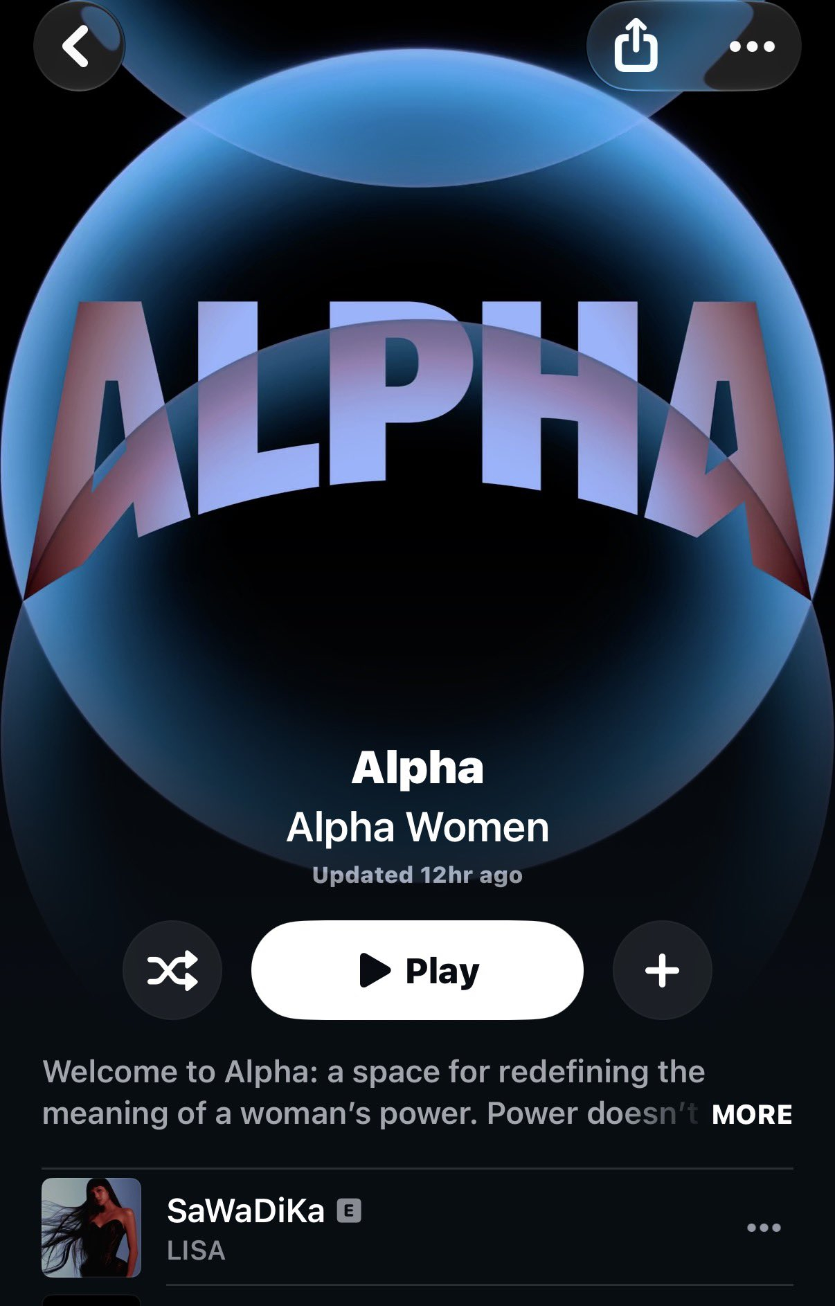 LISA 登上 Apple Music 的 Alpha Women 播放列表封面