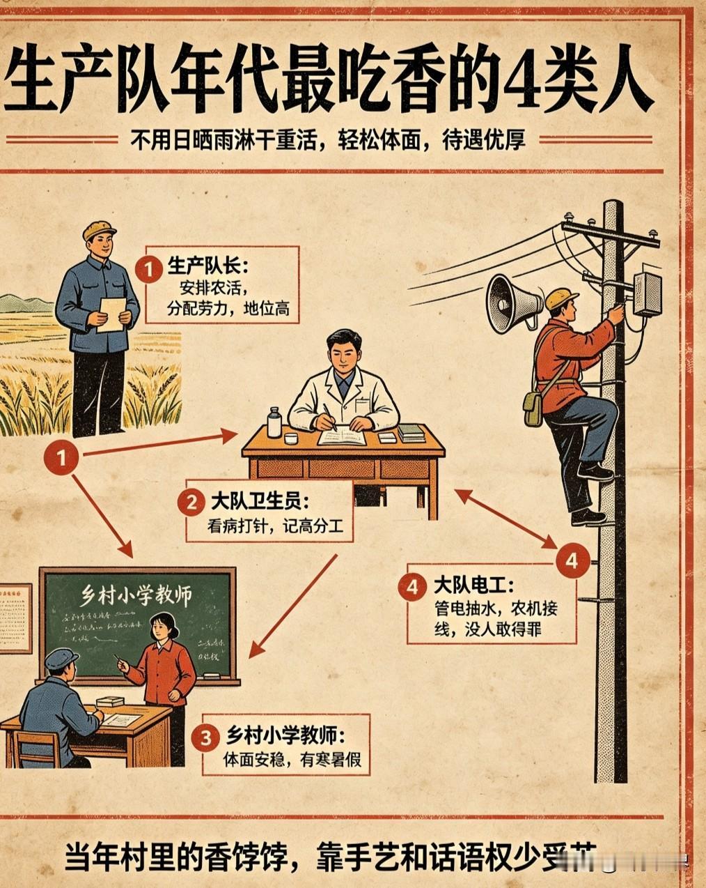 生产队年代最吃香的4类人！不用下地干活，全村人都羡慕
 
老一辈都记得，生产队时