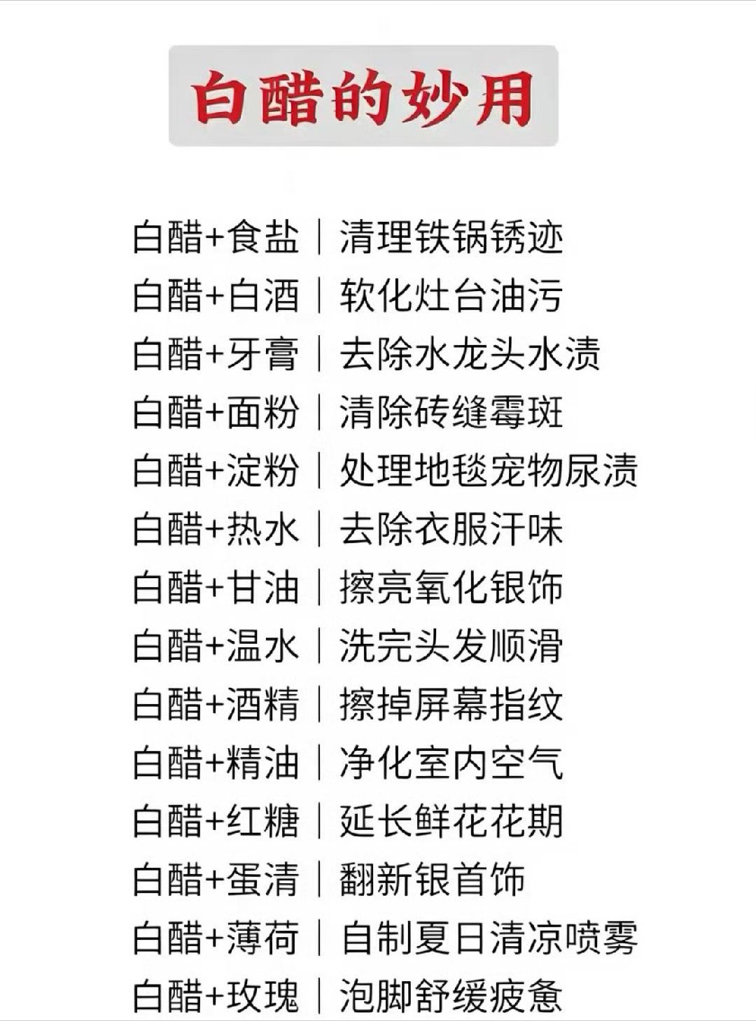 白醋的妙用 