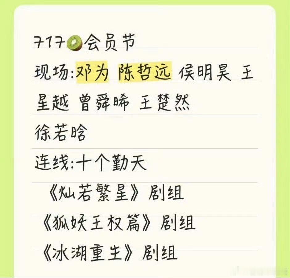🥝717会员节，公布了自己买股的花生和下半年买股的剧。 ​ ​​​