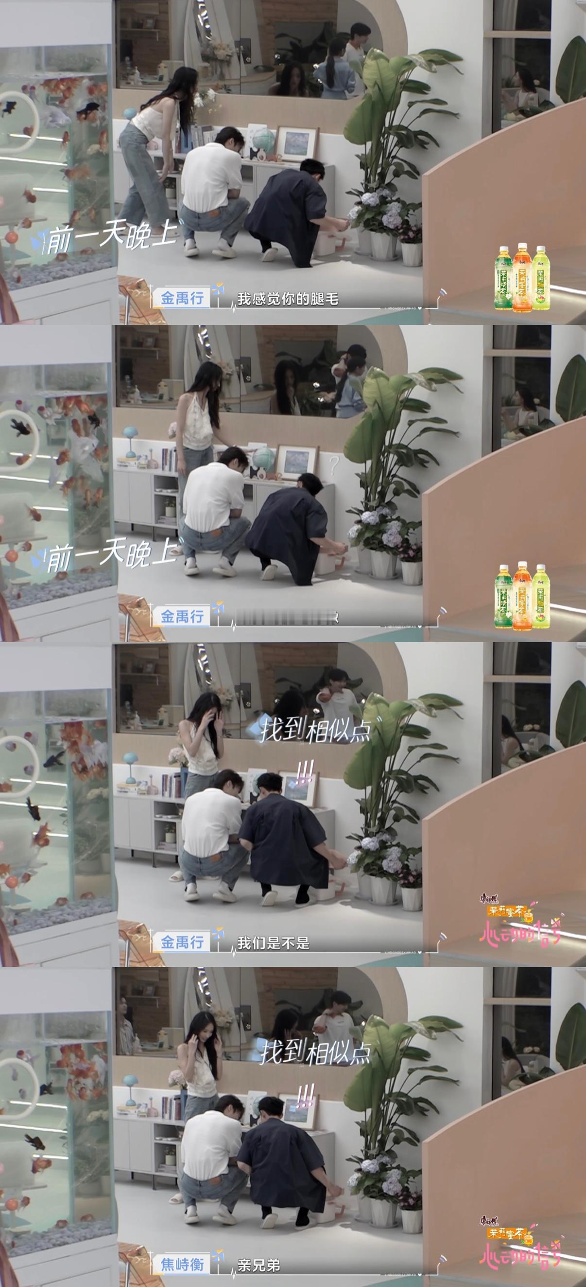 恋综男嘉宾比腿毛真不中了 正经恋综变腿毛大赛？金禹行和焦峙衡比腿毛，前者还说“以