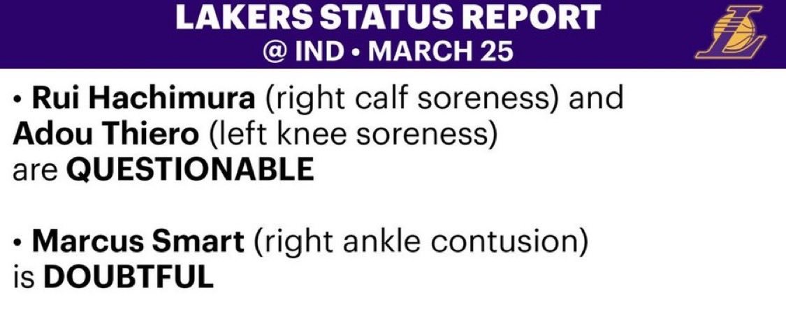 迪耶罗左膝酸痛，明日对阵步行者出战成疑！八村塁（右小腿酸痛）出战成疑，斯玛特（右