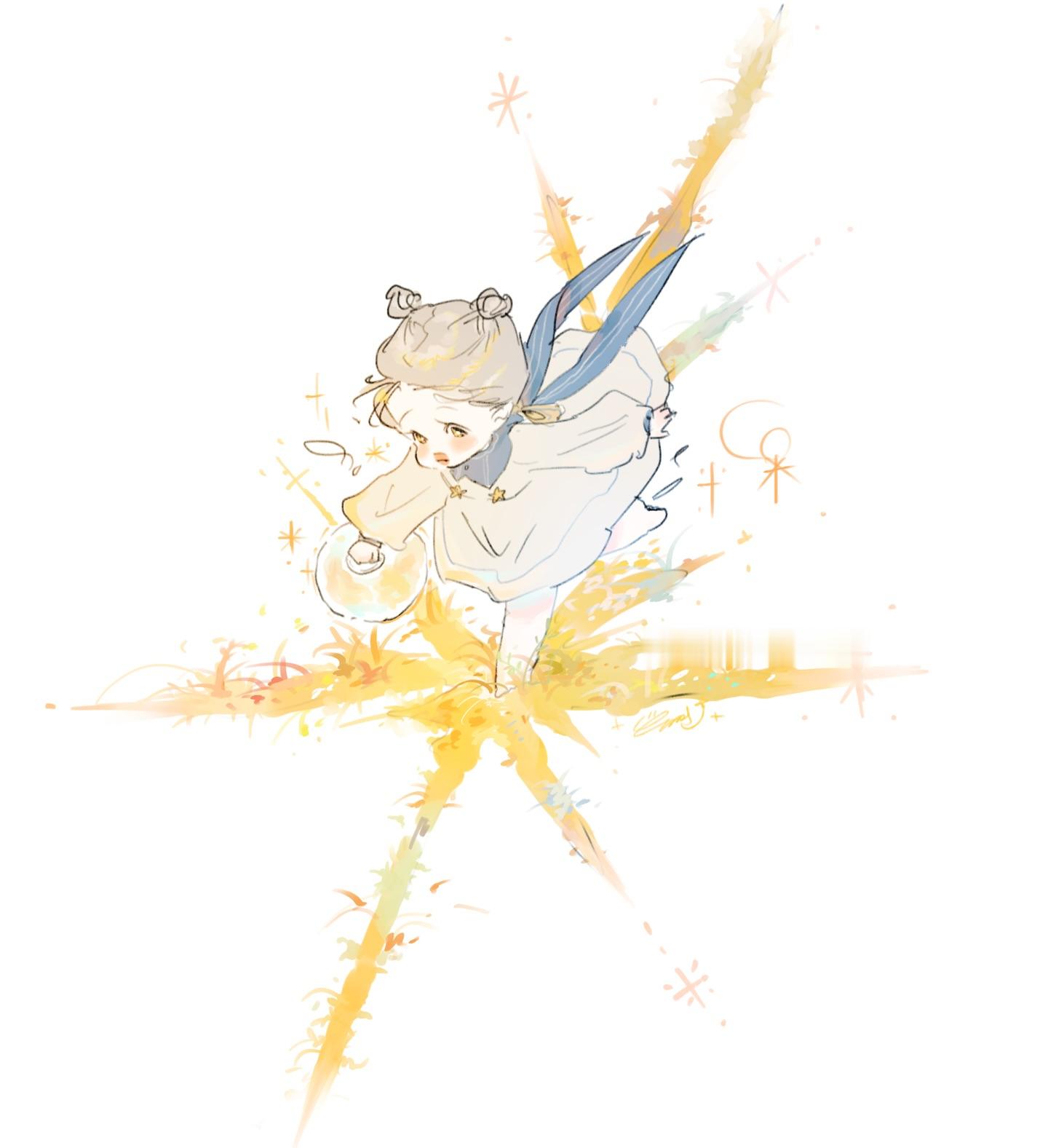 夏日企画壁纸头像韩系清透水彩童话治愈插画  💡우거진 
