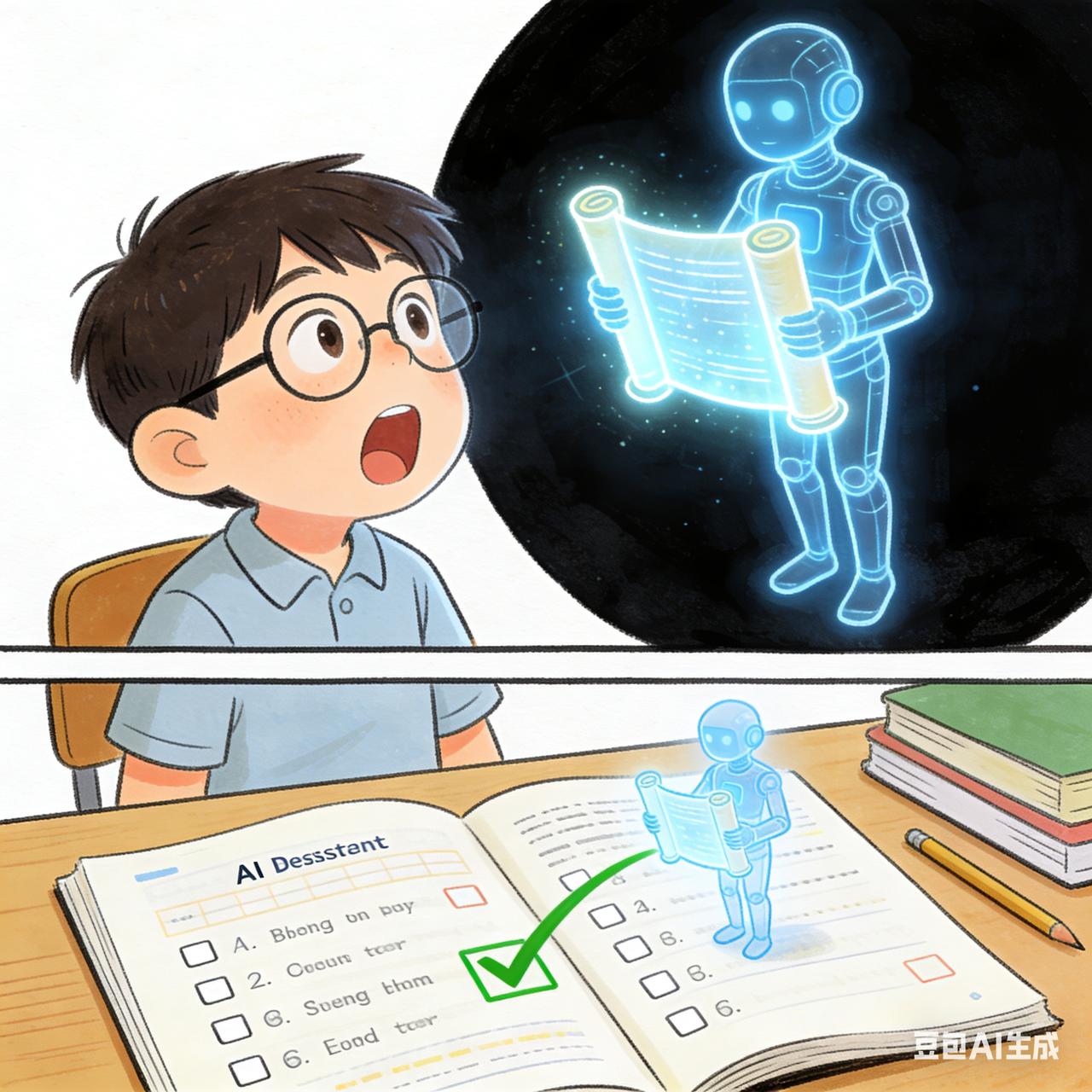 AI成了老师的好助手，老师减负的时代真的来了！
老师原来要花几个小时判的作业，如